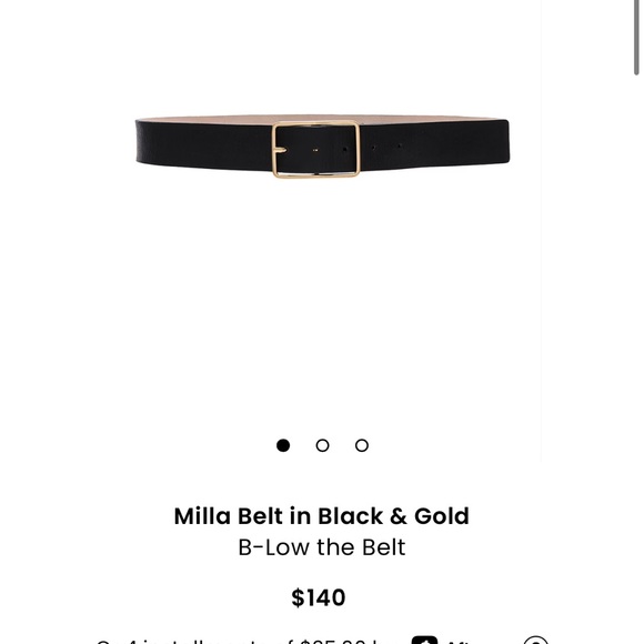 B-Low The Belt Milla Black Leather Gold Buckle Medium - Picture 7 of 8